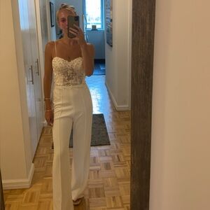 Azazie Bella white bridal jumpsuit size 0